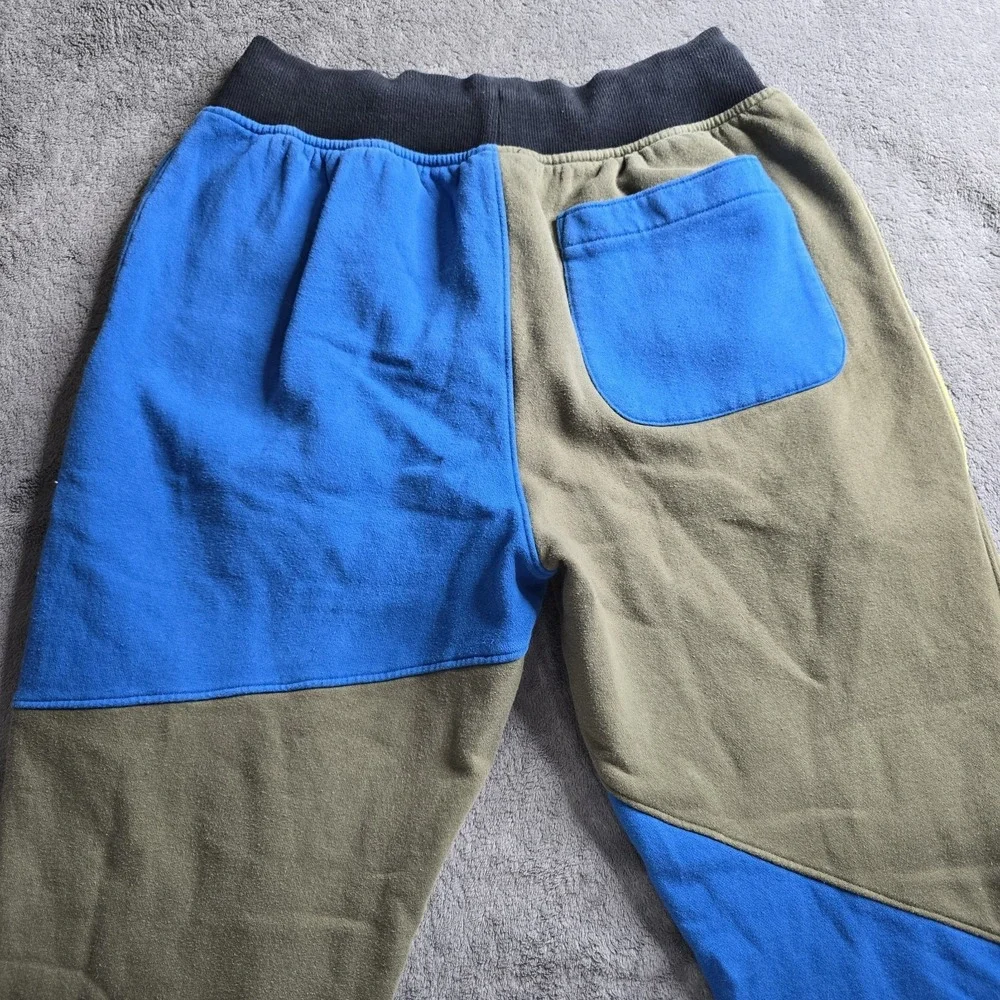 Champion Color Block Reverse Weave Jogger Sweatpant Mens M Blue Green 30